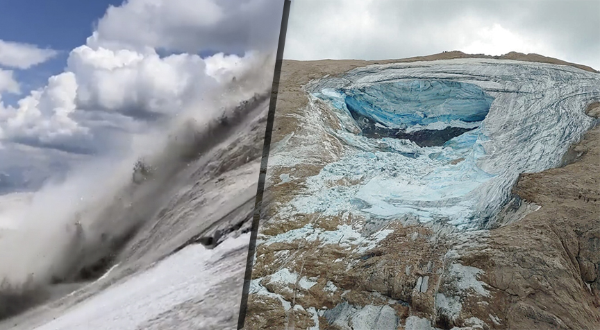 ช็อกอัลไพน์ ธารน้ำแข็งถล่ม หิน-หิมะ ทับนักปีนเขาดับหมู่ อิตาลีกู้ภัยโศก